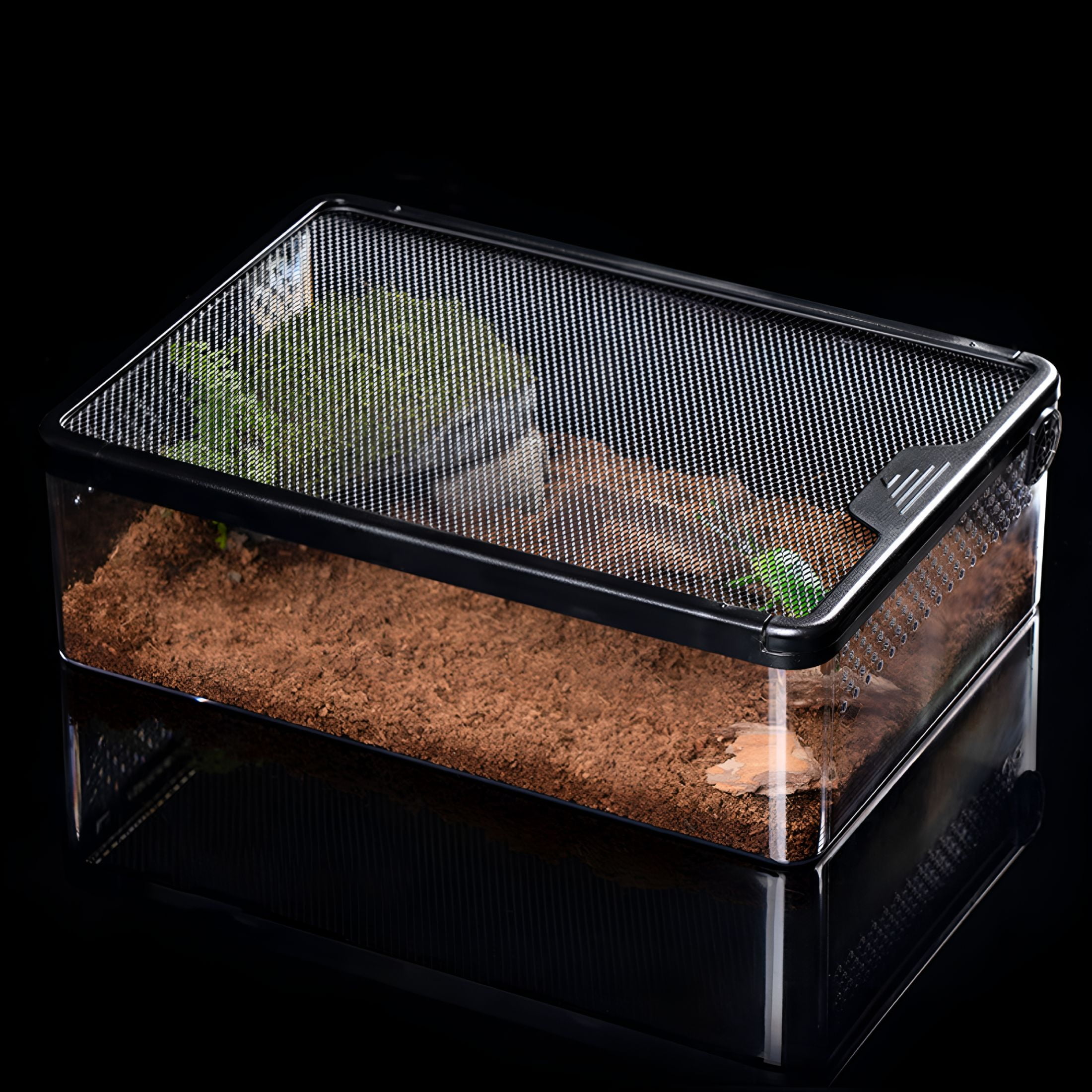 ACDANC 2026 New Turtle Tank with Breathable Holes Fish Tank, Multifunctional Areas Full-View Aquarium for Horned Frogs, Hamsters, Snakes, Turtles, Lizards Small Pet Anti Escape Crawler Box