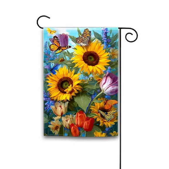 Autumn Sunflower & Pumpkin Garden Flag, Double-Sided Heavy Duty Thanksgiving Decor, 12x18 Inch Outdoor Welcome Banner