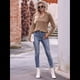 thumbnail image 5 of Camisas de Larga para Mujer, Cuello en V, Blusas Casuales de Otoño, Suéteres Holgados, Túnicas, Ropa de Moda 2025. Camello S, 5 of 9