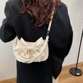 thumbnail image 1 of Bolso bandolera con lazo y correa ajustable para mujer, bolso de hombro de imitación cuero en negro blanco rosa para salidas diarias, 1 of 6