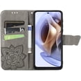 thumbnail image 6 of Wallet Case for Motorola Moto G200 5G, 3D Butterfly Flower PU Leather with Credit Card Slots Holder Magnetic Closure Folio Phone Cover Case for Moto Edge 30/G200 Rhinestone Grey, 6 of 14