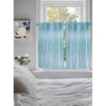 thumbnail image 3 of Teal Blue 2 Panel Kitchen Curtains for Windows, Modern Abstract Art Ombre Striped Bathroom Privacy Curtain, Home Décor Window Treatment for Bedroom/Living Room 55"x45", 3 of 6
