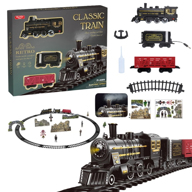 Juego Trenes para Pequeños Maquetas Con Luces Vagones Y Vías