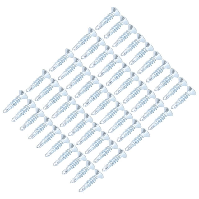 Vis Auto-Perçantes, Vis de Fixation à Grand Application Galvanisées 50 Pcs 4.2x19mm pour Réparation Tête Plate, Tête de Trou, Tête