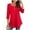Red, variant on Scyoekwg Women's 3/4 Sleeve Tops Button Round Neck Pleated Tshirt Tops for Women Trendy Solid Color Lightweight Loose Tshirt Dressy Casual Blouse Blouses (Red,S)