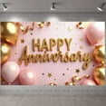 thumbnail image 3 of Purple Theme Happy Anniversary Banner Romantic Anniversary Display Rose Decoration Silk Ribbon Romantic Backdrop for Wedding Anniversary Romantic Party Anniversary Celebration, 3 of 9