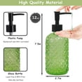 thumbnail image 2 of Green glass soap dispenser set with black pump, 13.5oz refillable liquid hand soap dispenser, lotion dish soap dispenser for modern home decor, bathroom, kitchen countertop, Hotel(2 pack), 2 of 6