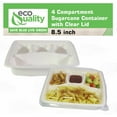 thumbnail image 5 of 4 Compartment Compostable Food Storage Takeout Container with Clear Lids - Biodegradable, Sugarcane, Plant Fiber, Heavy Duty, Microwavable, Tree Free, Ecofriendly, Lunch Trays, Meal Prep, Bento (300), 5 of 7