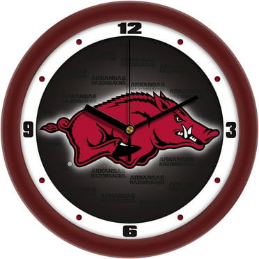 Arkansas Razorbacks 11.5'' Suntime Premium Glass Face Dimension Wall Clock