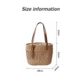 thumbnail image 4 of Beach Tote Bag for Women, Straw Shoulder Bag, Hand Woven Bags for Summer, Braided Boho Purses - coffee, 4 of 6