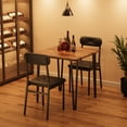 thumbnail image 4 of Danolaps Dining Table for 2, Square Dinette Set for 2, 3 Piece Kitchen & Dining Room Table Sets,Rustic Brown Wood Modern Dinette With Upholstered for Breakfast Nook, Apartment,Home Office Small Space, 4 of 9
