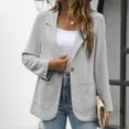 thumbnail image 6 of nerohusy Womens Linen Blazer Casual Long Sleeve Lightweight One Button Jackets Spring Summer Fall Suit Jacket Coat with Pockets 2025 Gray,XL, 6 of 9
