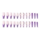 thumbnail image 5 of Uñas con purpurina púrpura europea y americana líneas geométricas francesas parche de uñas deslumbrante Aurora, 5 of 5