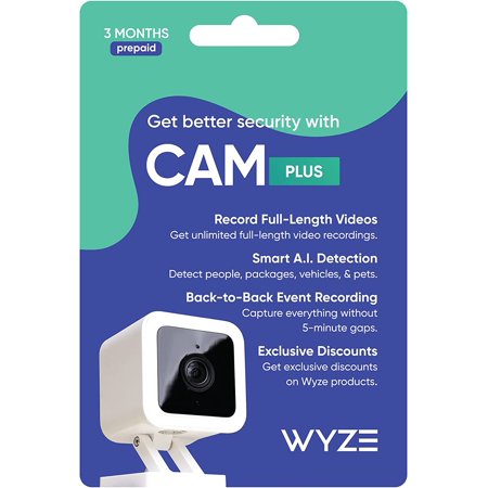 Wyze Cam Plus 3 Month Subscription ( Unlimited Cloud Storage and access to A.I features)