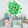 thumbnail image 2 of Designart 'Green Vintage Leaves of Shamrock' Traditional Circle Metal Wall Art 29x29 - Disc of 29, 2 of 5