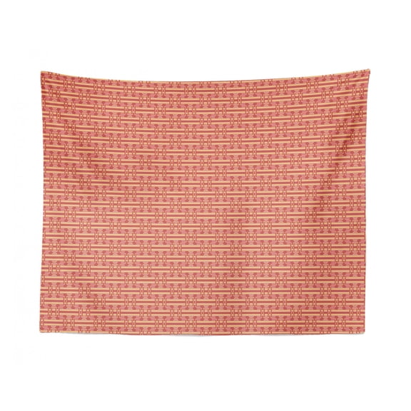 Abstract Tapestry, Continuous Star Shapes Diagonal Squares Tricolor Tones Pattern, Fabric Wall Hanging Decor for Bedroom Living Room Dorm, 2 Sizes, Dark Indigo and Sea Green, by Ambesonne