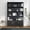 Black, variant on Farmhouse Storage Cabinet with Glass Doors, Multi-Functional Pull-Out Shelf Pantry Organizer for Kitchen, Dining Room, Bar, Walnut 70.86H