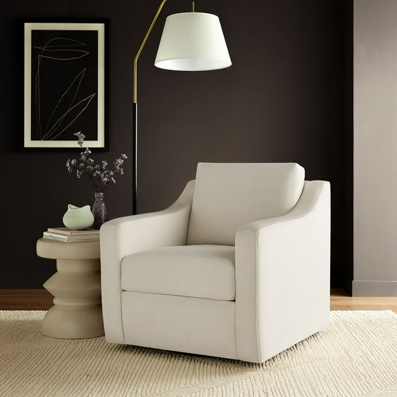 Modway Liora Performance Velvet Armchair in Alabaster