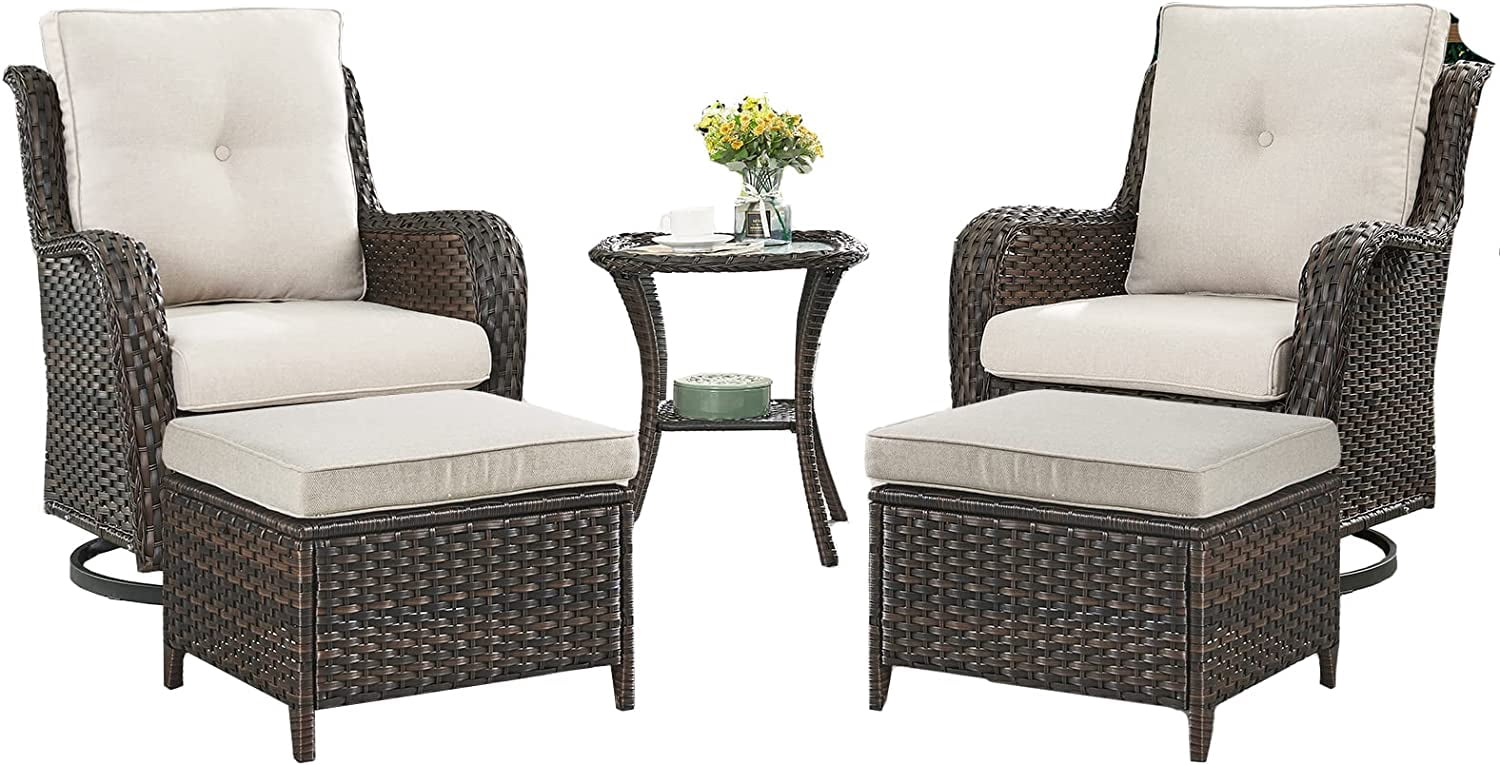 Rilyson Wicker Patio Furniture Set 6 Piece Rattan Outdoor Sectional