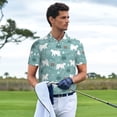 thumbnail image 3 of Fotbe whiter Snow bear Print Pattern Men’s Golf Polo Shirt – Breathable Performance Golf Shirt with Button-Down Collar-4X-Large, 3 of 6