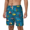 thumbnail image 2 of Balery Transportations with Buildings Mens Swim Trunks Swim Shorts for Men Quick Dry Inseam Beach Shorts with Compression Liner Pocket-X-Large, 2 of 9