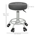 thumbnail image 2 of Vinsetto Tabouret de Salon en Cuir PU Gris à Hauteur Réglable avec Rotation à 360° et 5 Roues - Idéal pour Barbiers, Tatoueurs, Esthéticiens, Architectes - Plage de Hauteur de 19 à 25,25 Pouces, Diamètre de 16,5 Pouces, 2 of 7