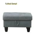thumbnail image 3 of Aukfa 29" Storage Ottoman Bench with Lift Top for Home Office, Flannel, Dark Gray, 3 of 7