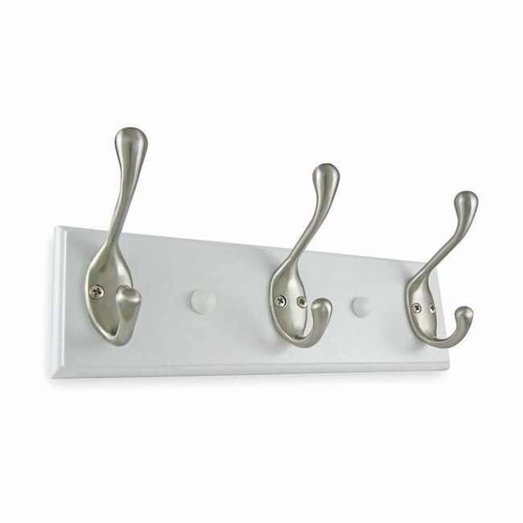 1Xnh9 Wall Mount Garment And Coat Rack, 3 Hook