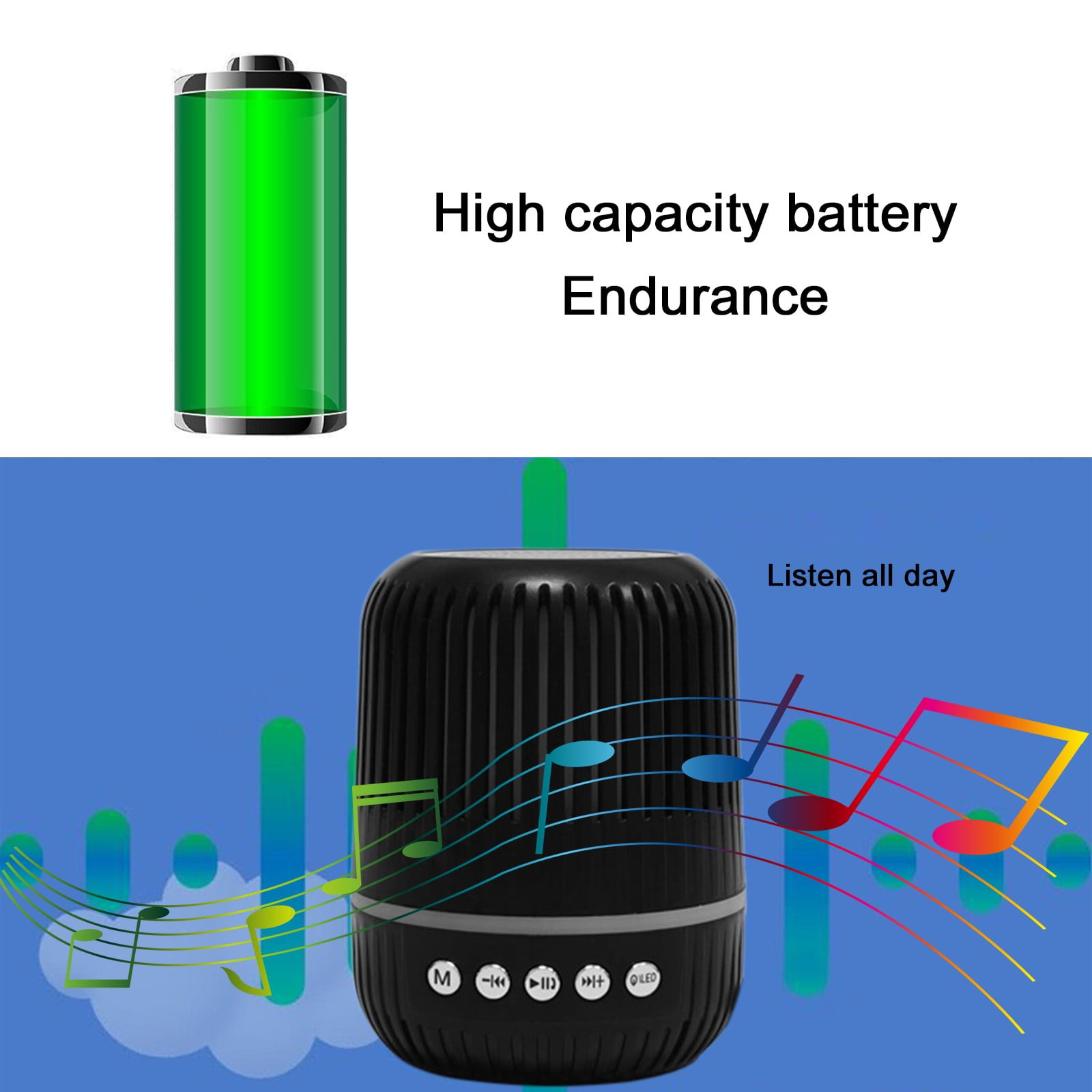 Tiitstoy Mini Wireless Bluetooth Speaker Outdoor Portable Plug-in Card U  Disk Multi-functional Seven-color Lights Bluetooth Small Stereo Black -  Walmart.com
