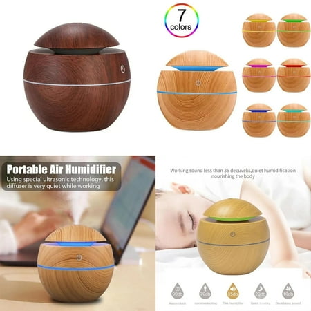

USB 130ML Wood Grain Air Humidifier Purifier Diffuser Ultrasonic Cool Mist Sprayer Essential Oil Fragrance