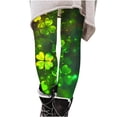 thumbnail image 6 of St. Patrick's Day Outfits Women Holiday Festive Leggings Leaves Print Tights Casual Yoga Green Pants Full Length (XL, Green 01), 6 of 6