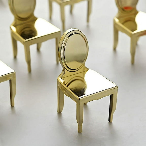 BalsaCircle 12 Gold Mini Chair 4" Party Favor Candy Gift Holders