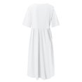 thumbnail image 5 of HXWCHs Robe Évasée pour Femme en Mélange de Lin, Robe Décontractée à Manches Courtes avec Poches Latérales, Blanc XXXXXL, 5 of 5