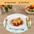 thumbnail image 4 of Blue Aqua Flower Round 15 Inch Placemats Set of 8, White Floral Plant Herb Botanical HeatResistant Non Slip Place Mats for Dining Table, Wipeable Braided Kitchen Table Mats for Housewarming, 4 of 9