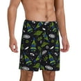 thumbnail image 2 of Gaeub Space Rockets Printed Men's Short Pajama Pants, Lightweight Lounge & Sleep Bottoms Keep You Cool - Medium, 2 of 9