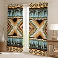 thumbnail image 2 of jejeloiu Retro Aztec Rhombus Black Out Curtains,Rustic Farmhouse Tribal Curtains Pack of 2 (42x63 Each),Jungle Animal Deer Bedroom Curtains For Teens,Microfiber Bedroom Decor, 2 of 6