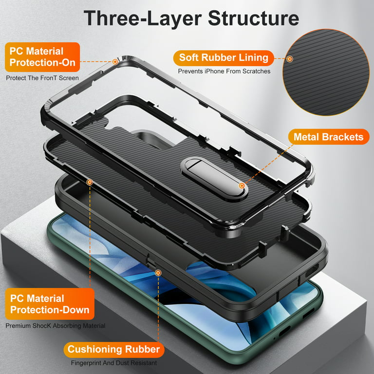Frusde for Samsung Galaxy S24 Ultra S24 Plus S24 Metal Case with Kickstand  Heavy Duty Shockproof Full Protective Cover 