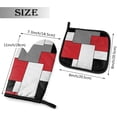 thumbnail image 2 of Red White Black Grey Geometric Oven Mitts and Pot Holders Insulated Gloves & Kitchen Counter Safe Mats for Cooking BBQ Baking Grilling (2-Piece Set), 2 of 6