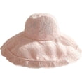 thumbnail image 4 of CoCopeaunts Summer Ladies Bucket Hats Wide Brim Sunscreen Beach Sun Hat Fashion Ruffles Fisherman Hat with Lace Neck Drawstring, 4 of 8
