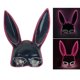 thumbnail image 4 of Máscara de conejito brillante, accesorio de máscara de conejo de media cara para suministros de fiesta de Halloween, luces rosadas y blancas, negro YUNYI BRAND  Deportes, 4 of 8