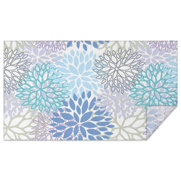 Rectangle Waterproof Tablecloth 60×102 Inch, Dahlia Floral Reusable Indoor/Outdoor Durable Table Cover for Party Kitchen Dinner Room Decor