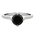 thumbnail image 3 of AoneJewelry 14K (Rose, White, Yellow) Cathederal Style Engagement Ring with 1.15 Cttw Round Shape Black and White Diamonds Sold, 3 of 5