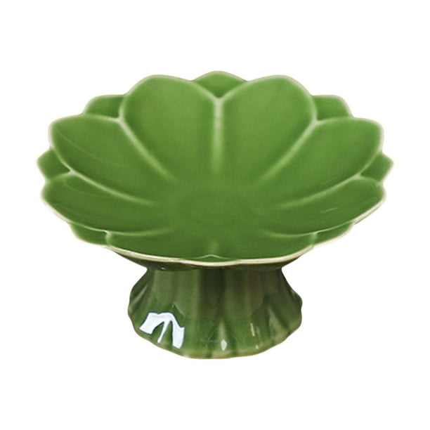 Plato de cerámica con base para fruta y verduras, 8,8 x 4,3 cm, decorativo verde