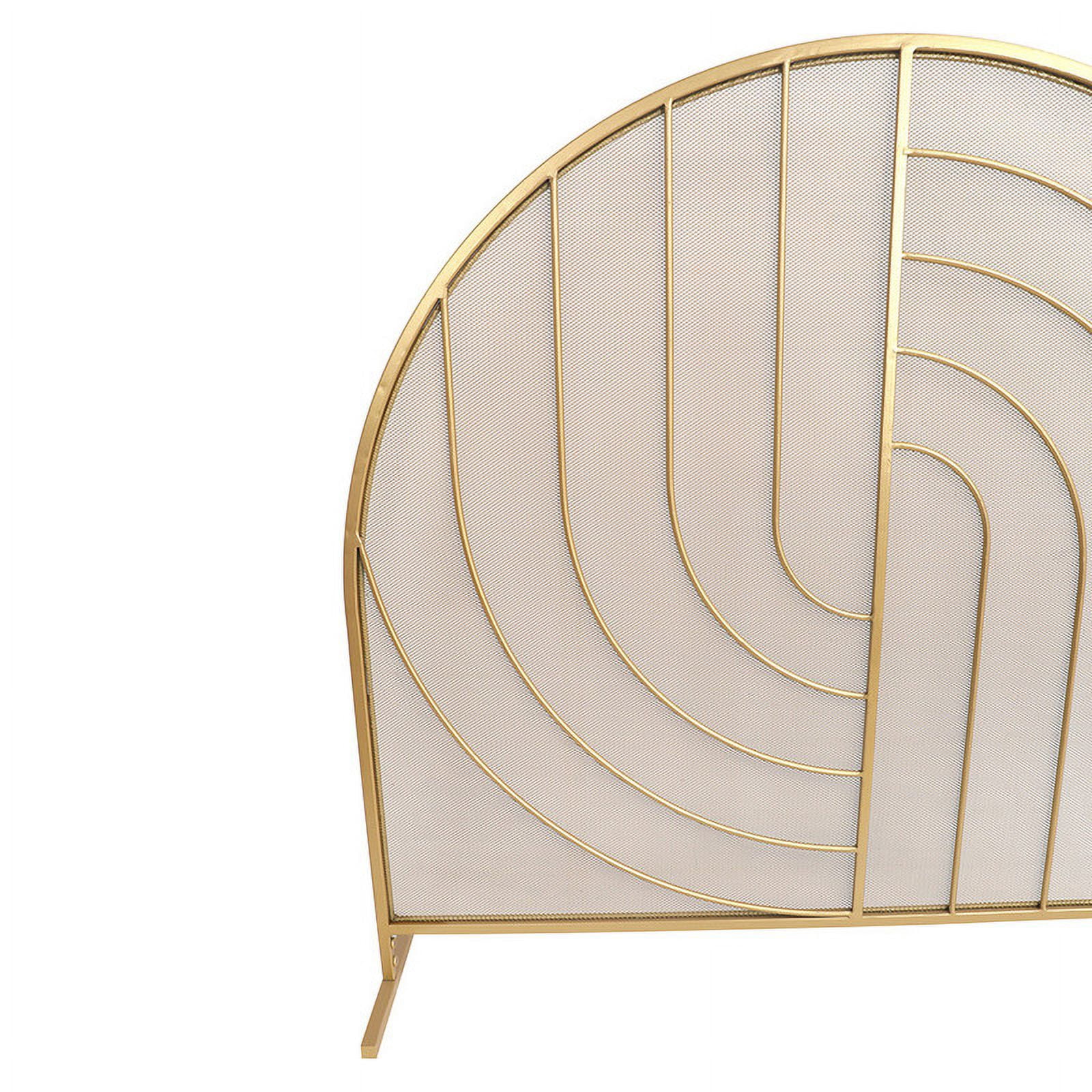Lumelle Arched Single PanelGold Glam Fireplace Screen