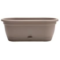 Bloem Lucca 18" Pebble Stone Self-Watering Oval Window Box Garden Planter Pot for Indoor and Outdoor Gardening