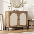 thumbnail image 1 of Buffet Bahut en Rotin, Table d'Entrée, Armoire de Rangement d'Accent, Table Console pour Couloir, Salon, Salle à Manger, 1 of 6