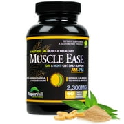 Muscle Ease 24/7 Natural Day or Night Relaxant - Large 2,300mg Maximum Strength for Spasms & Cramps Support, Health with Magnesium Glycinate - 60 Count - (Packaging May Vary)