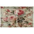 thumbnail image 2 of BZSMCE Set of 2 Pieces Kitchen Window Curtain Fashion Classic Rose Garden Fabric Printed 27x24in/27x36in, 2 of 9
