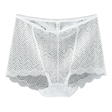 

ZMHEGW Womens Panties Ladies Waist High Waist Lace Mesh Waist Slim Thin Women Underwear Boyshort 3 Pack