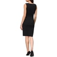 thumbnail image 3 of INSPIRE CHIC Women's Sleeveless Office Dress Square Neck Button Work Bodycon Pencil Dresses with Belted S Black, 3 of 5